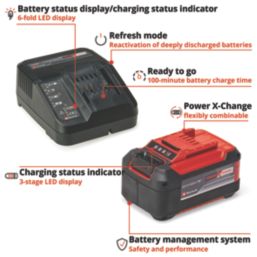 Einhell  18V 5.2Ah Li-Ion Power X-Change Battery & Charger Set