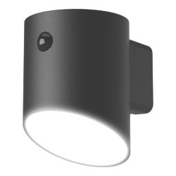 LAP Sul Outdoor LED Solar Wall Light With PIR Sensor Black 240lm