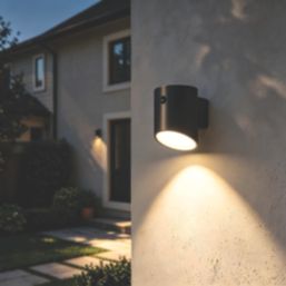 LAP Sul Outdoor LED Solar Wall Light With PIR Sensor Black 240lm