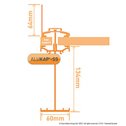 ALUKAP-SS White 0-100mm High Span Glazing Wall Bar 2000mm x 58mm