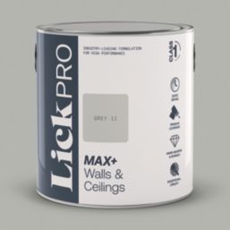 LickPro Max+ 2.5Ltr Grey 11 Eggshell Emulsion  Paint