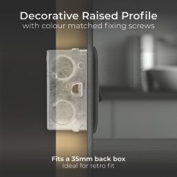 British General Nexus Metal 13A Switched Fused Spur with LED Matt Black with Colour-Matched Inserts