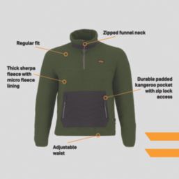 Site Buckner Fleece Green/Black Medium 42" Chest
