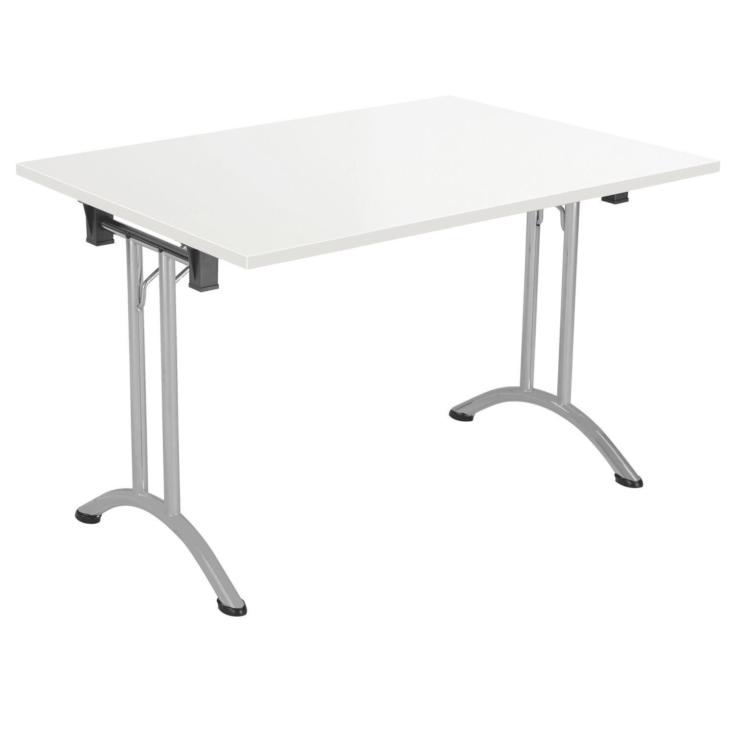 TC Group One Union Rectangular Folding Table White/Silver 1200mm x 700mm (645TT)