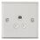 Knightsbridge  5A 1-Gang Unswitched Socket Brushed Chrome with White Inserts