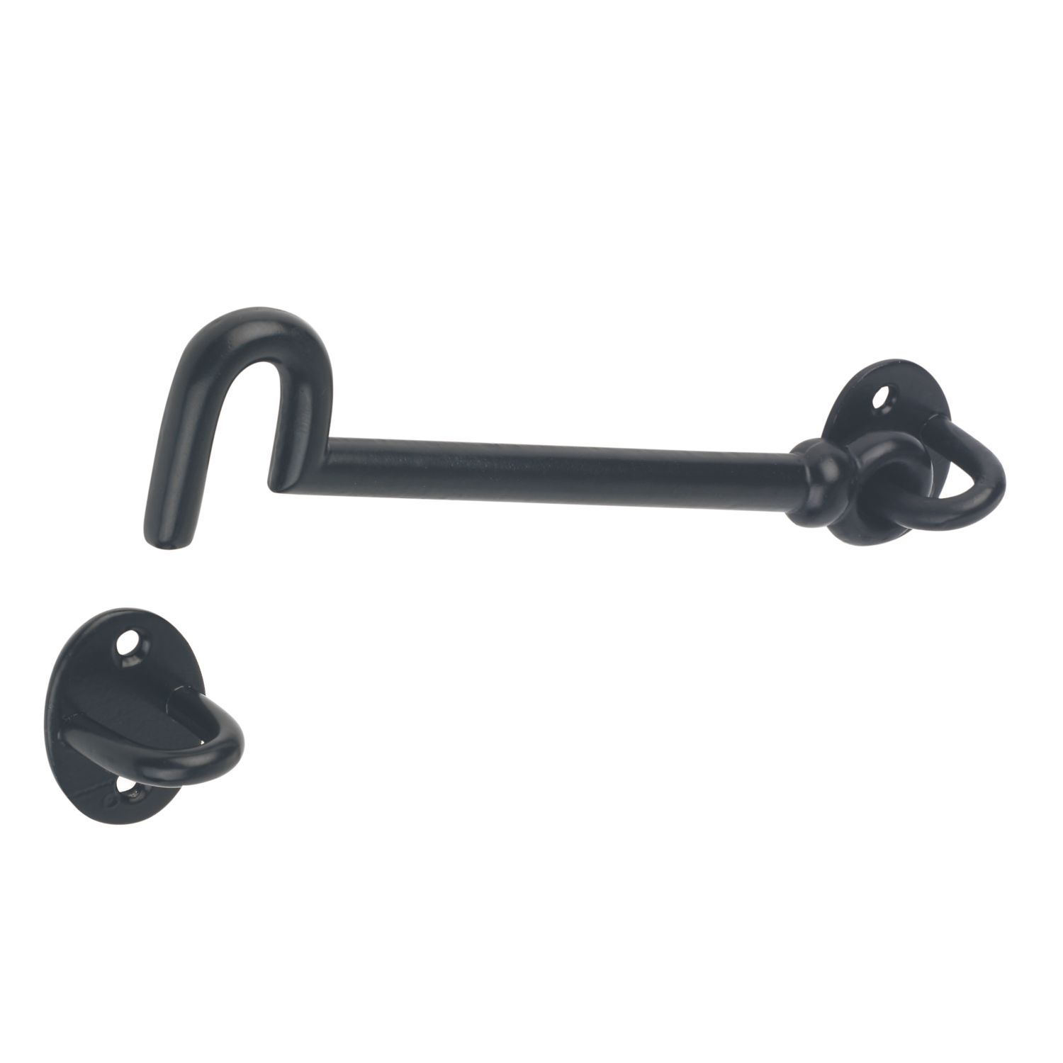 GateMate Cast Pattern Cabin Hook Black 150mm (645YV)