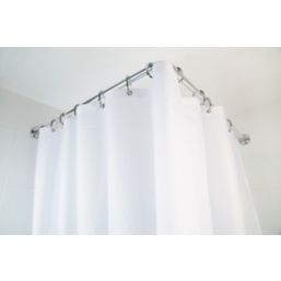 Croydex Straight Shower Curtain Rail System Aluminium Chrome 900-1760mm