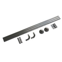 Croydex Straight Shower Curtain Rail System Aluminium Chrome 900-1760mm