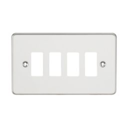 Knightsbridge  4-Module Grid Faceplate Polished Chrome