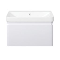 Essentials Genoa Vanity Unit with Basin Matt White 605mm x 460mm x 360mm
