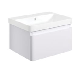 Essentials Genoa Vanity Unit with Basin Matt White 605mm x 460mm x 360mm