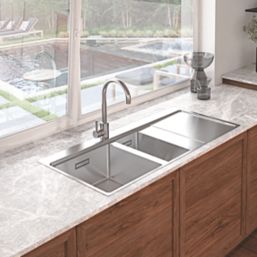 Clearwater Xeron 1.5 Bowl Stainless Steel Kitchen Sink  1000mm x 520mm