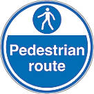 "Pedestrian Route" Anti-Slip Floor Sign 450mm x 450mm