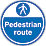 "Pedestrian Route" Anti-Slip Floor Sign 450mm x 450mm