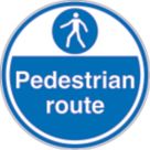 "Pedestrian Route" Anti-Slip Floor Sign 450mm x 450mm