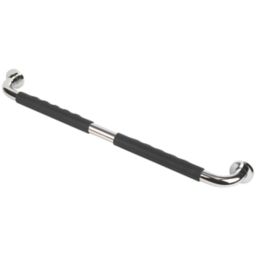 Cassellie Straight Household Grab Bar with rubber Grips Chrome 600mm ...