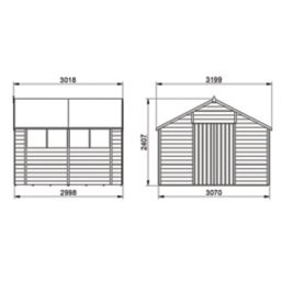 Forest  10' x 10' (Nominal) Apex Overlap Timber Shed