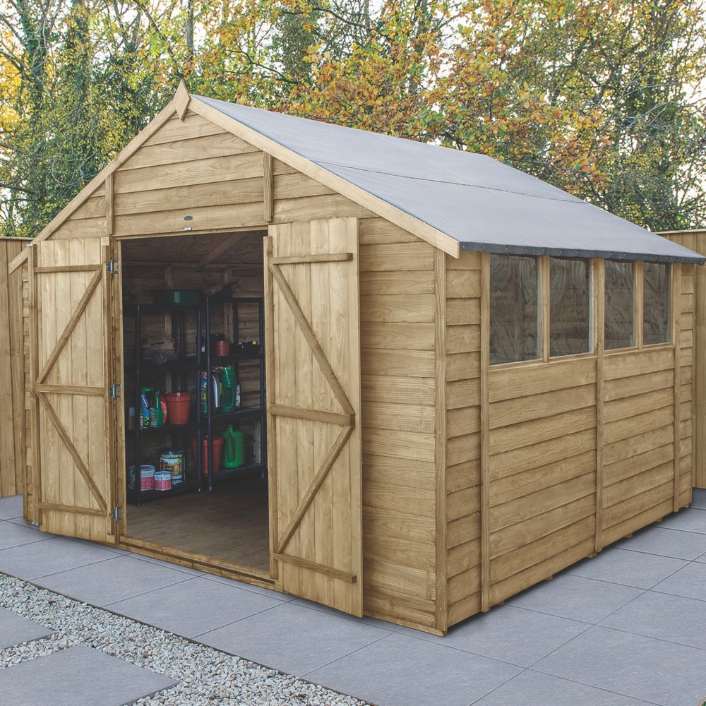 forest 10' x 10' nominal apex overlap timber shed