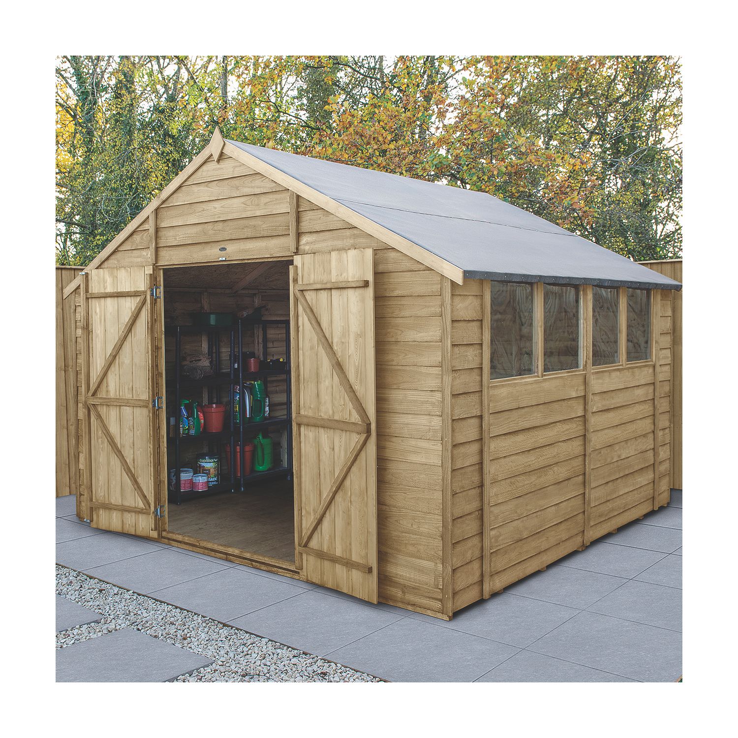 Forest 10' x 10' (Nominal) Apex Overlap Timber Shed (646JR)