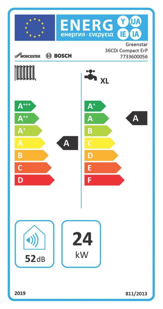 Worcester Bosch Greenstar 36CDi Gas Combi Boiler White Screwfix
