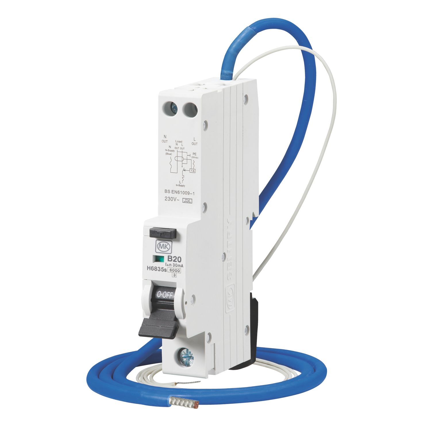 MK Sentry 20A 30mA Type A SP B Curve RCBO (646PX)