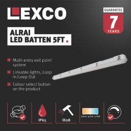 Lexco Alrai Single 5ft LED CCT Batten 55W 3850-7700lm 220-240V