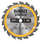 DeWalt  Hardwood Construction Circular Saw Blade 184mm x 16mm 18T