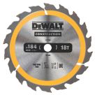 DEWALT  Hardwood Construction Circular Saw Blade 184mm x 16mm 18T