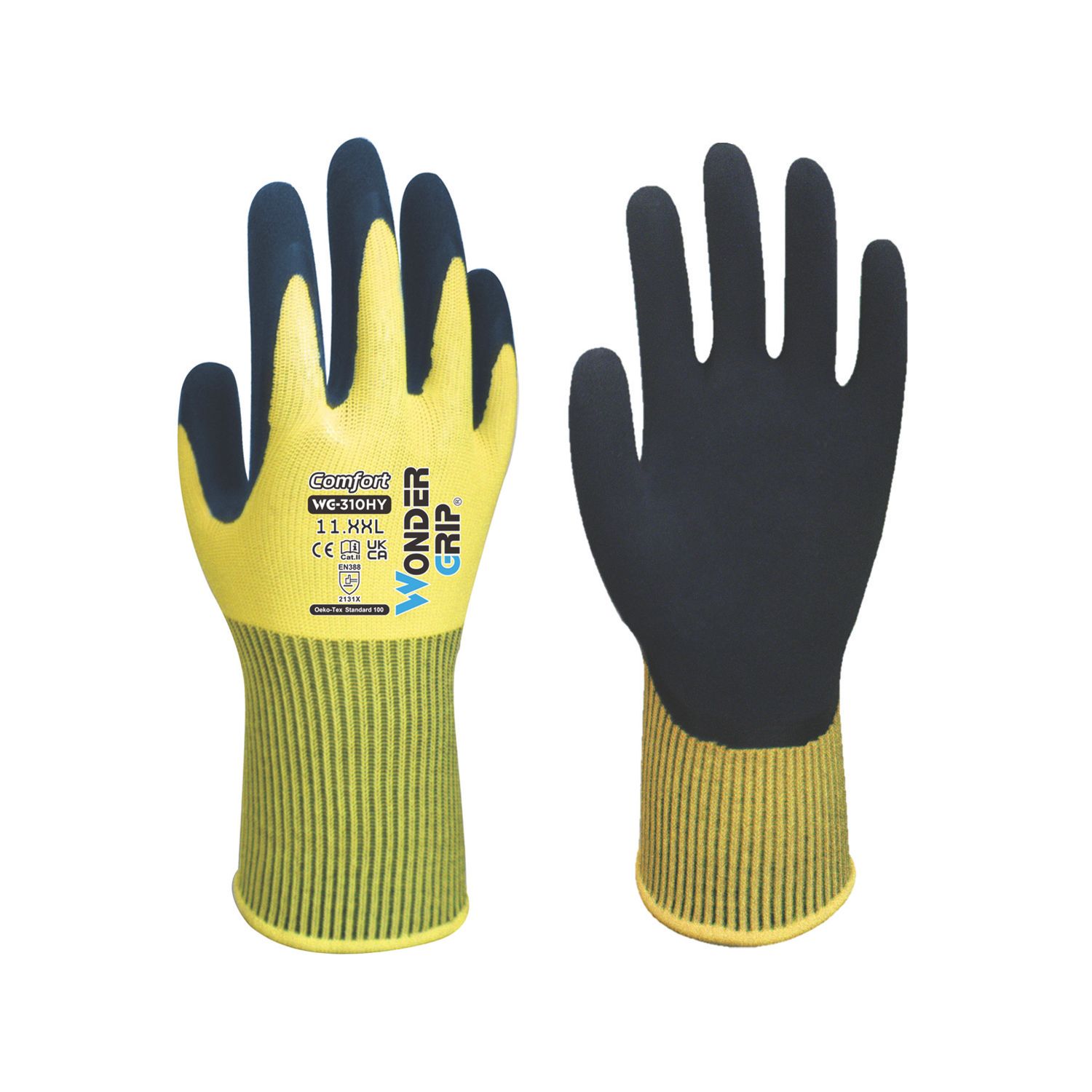 Wonder Grip WG-310HY Comfort Gloves Yellow 2X Large (646VJ)
