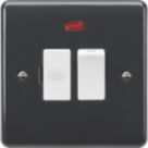 Knightsbridge Part M 13A Switched Fused Spur & Flex Outlet with Neon Anthracite