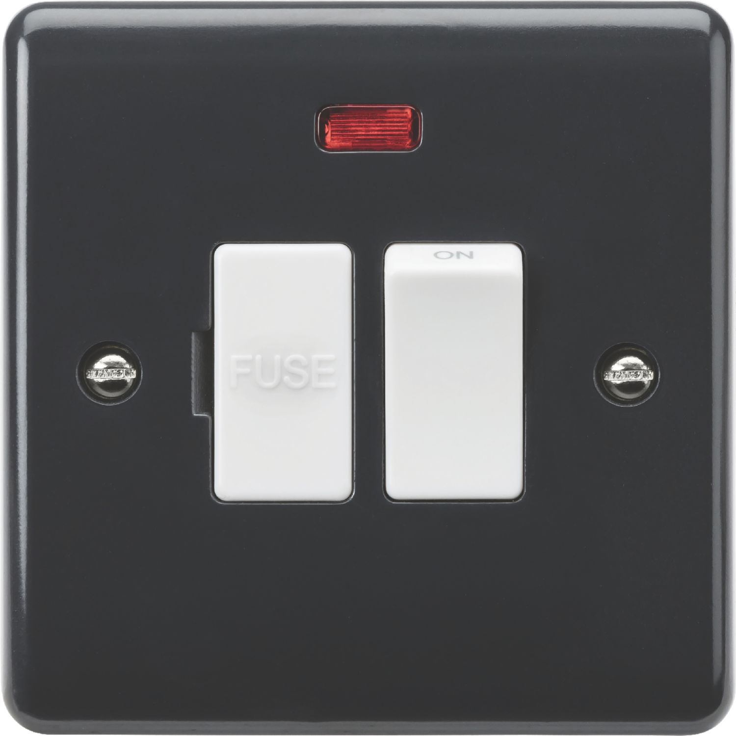 Knightsbridge Part M 13A Switched Fused Spur & Flex Outlet with Neon Anthracite (646YA)