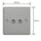 Varilight  10A 2-Gang 2-Way Light Switch  Brushed Steel with Colour-Matched Inserts