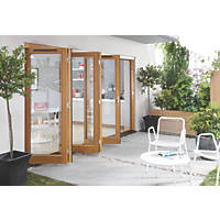 Jeld-Wen Canberra 5-Door Stained Golden Oak Wooden Bi-Fold Patio Door Set 2094 x 3594mm