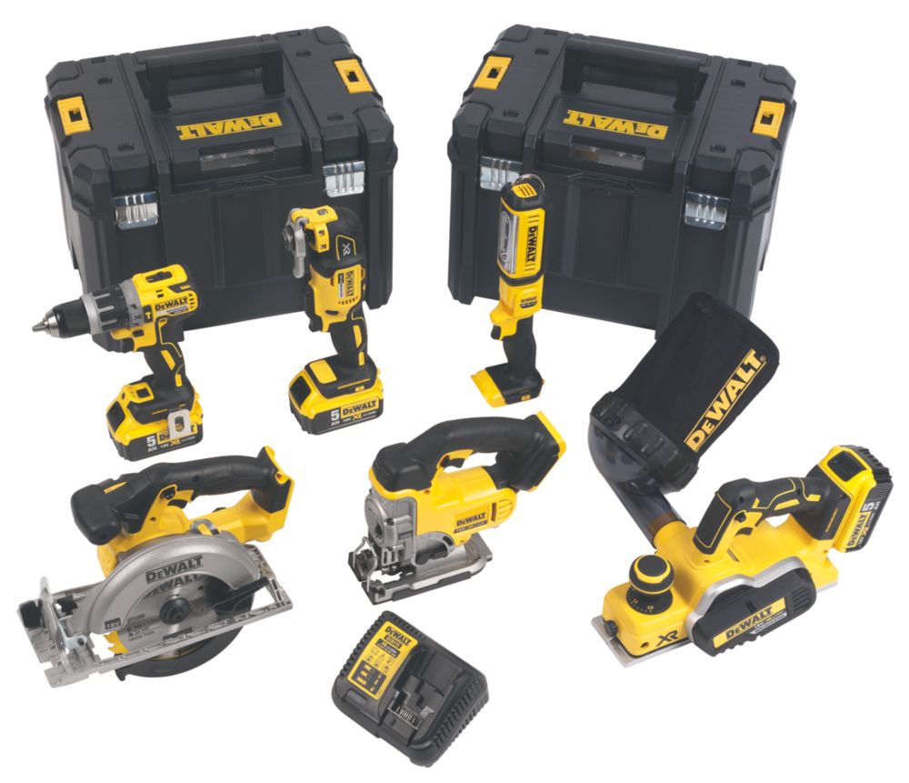 DeWalt DCK655P3T GB 18V 3 x 5.0Ah Li Ion XR Cordless 6 Piece Power