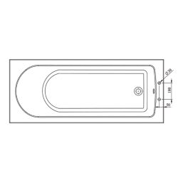 Illinois  Single-Ended Bath Acrylic 2 Tap Holes 1700mm x 700mm