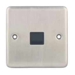 Hager Sollysta WRBTSBSB 1-Gang Slave Brushed Steel with Black Inserts