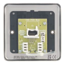 Hager Sollysta WRBTSBSB 1-Gang Slave Brushed Steel with Black Inserts