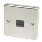 Hager Sollysta WRBTSBSB 1-Gang Slave Brushed Steel with Black Inserts