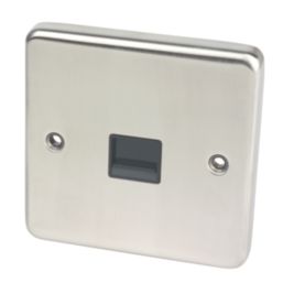 Hager Sollysta WRBTSBSB 1-Gang Slave Brushed Steel with Black Inserts