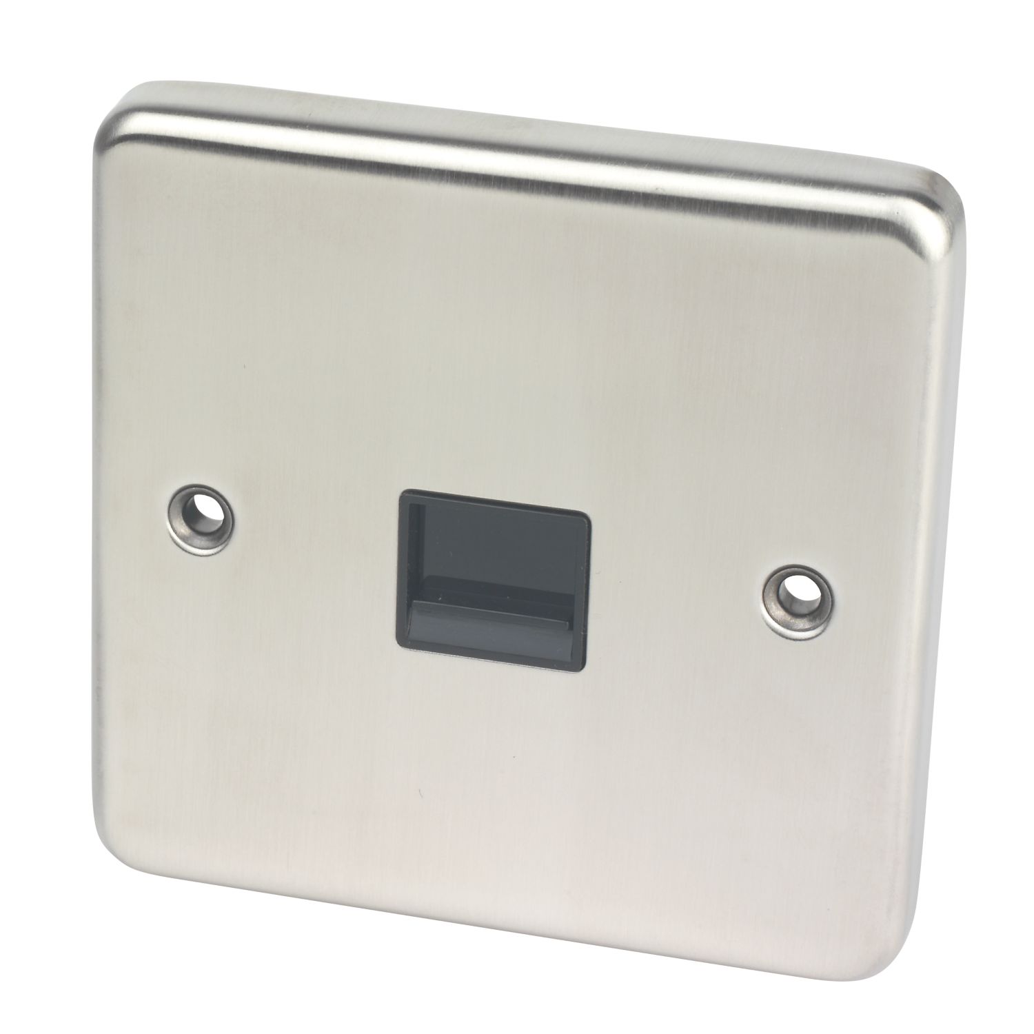 Hager Sollysta WRBTSBSB 1-Gang Slave Brushed Steel with Black Inserts (647AM)