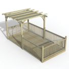 Forest Ultima 16' x 8' (Nominal) Flat Pergola & Decking Kit with 5 x Balustrades (4 Posts) & Canopy