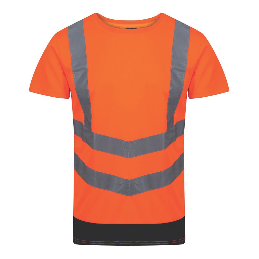 Regatta Pro Short Sleeve HiVis TShirt Orange / Navy Large 43" Chest