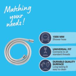 Grohe VitalioFlex Silver  Shower Hose Chrome 8mm x 1500mm