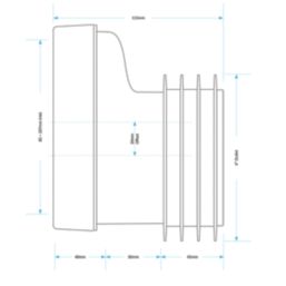 Viva  Rigid 20mm Offset WC Pan Connector White 130mm