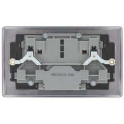 British General Nexus Metal 13A 2-Gang SP Switched Socket + 2.4A 12W 2-Outlet Type A & C USB Charger Antique Brass with Black Inserts