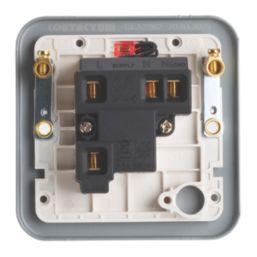 Contactum  13A Unswitched Metal Clad Fused Spur with Neon  with White Inserts