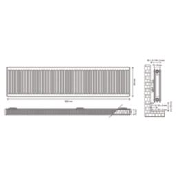 Flomasta 600mm x 1800mm 8207BTU White Type 21 Convector Radiator