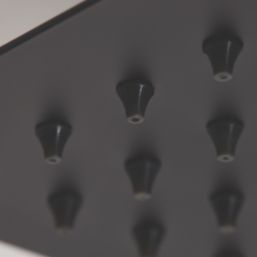 Highlife Bathrooms  Swivel & Tilt Square Rainfall Shower Head Matt Black 200mm