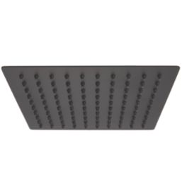 Highlife Bathrooms  Swivel & Tilt Square Rainfall Shower Head Matt Black 200mm