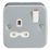 Knightsbridge   13A 1-Gang DP Switched Metal Clad Socket  with White Inserts